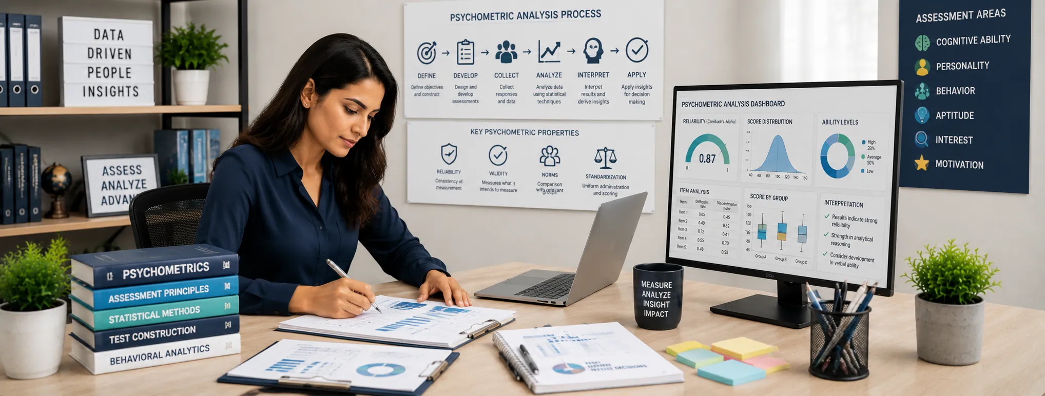 Psychometric Analyst conducting aptitude, personality, and career assessments for students