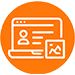 Digital portfolio and online presence icon